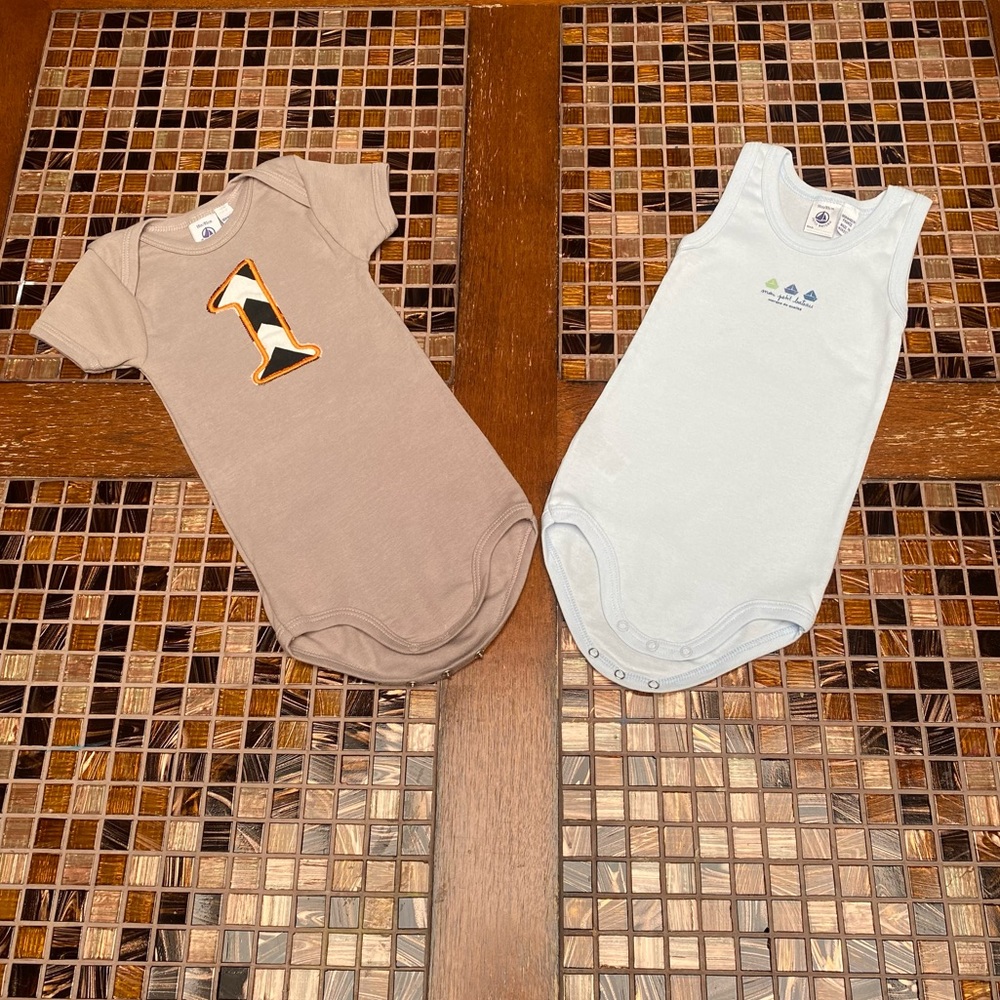 Petit Bateau Embroidered Bodysuit Boys